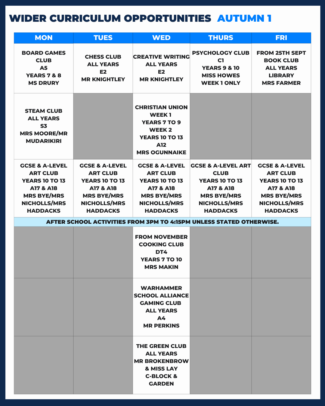 Wider Curriculum Wider Curriculum