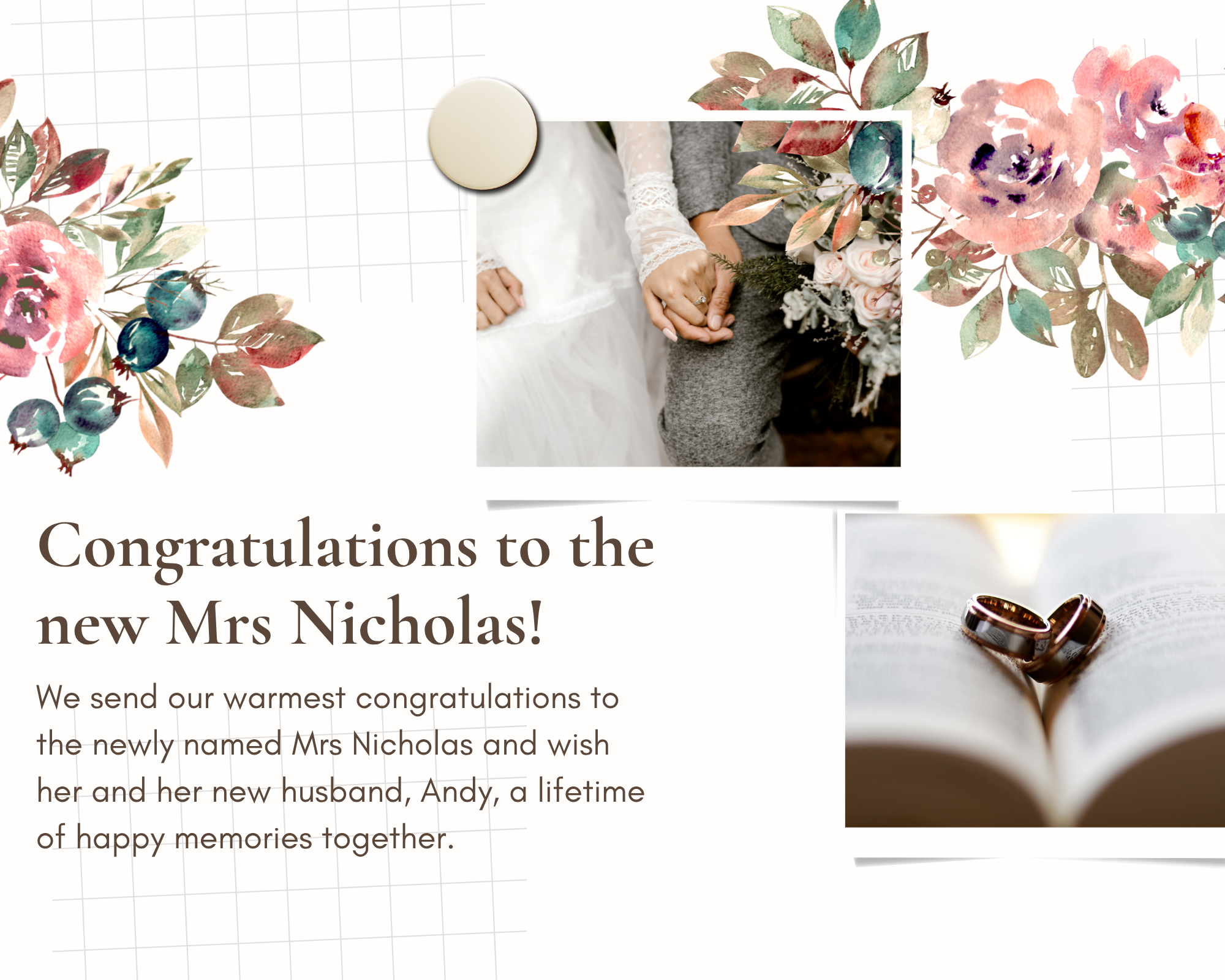 Congrats Mrs Nicholas