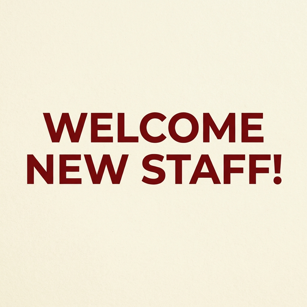 Welcome new staff Welcome new staff