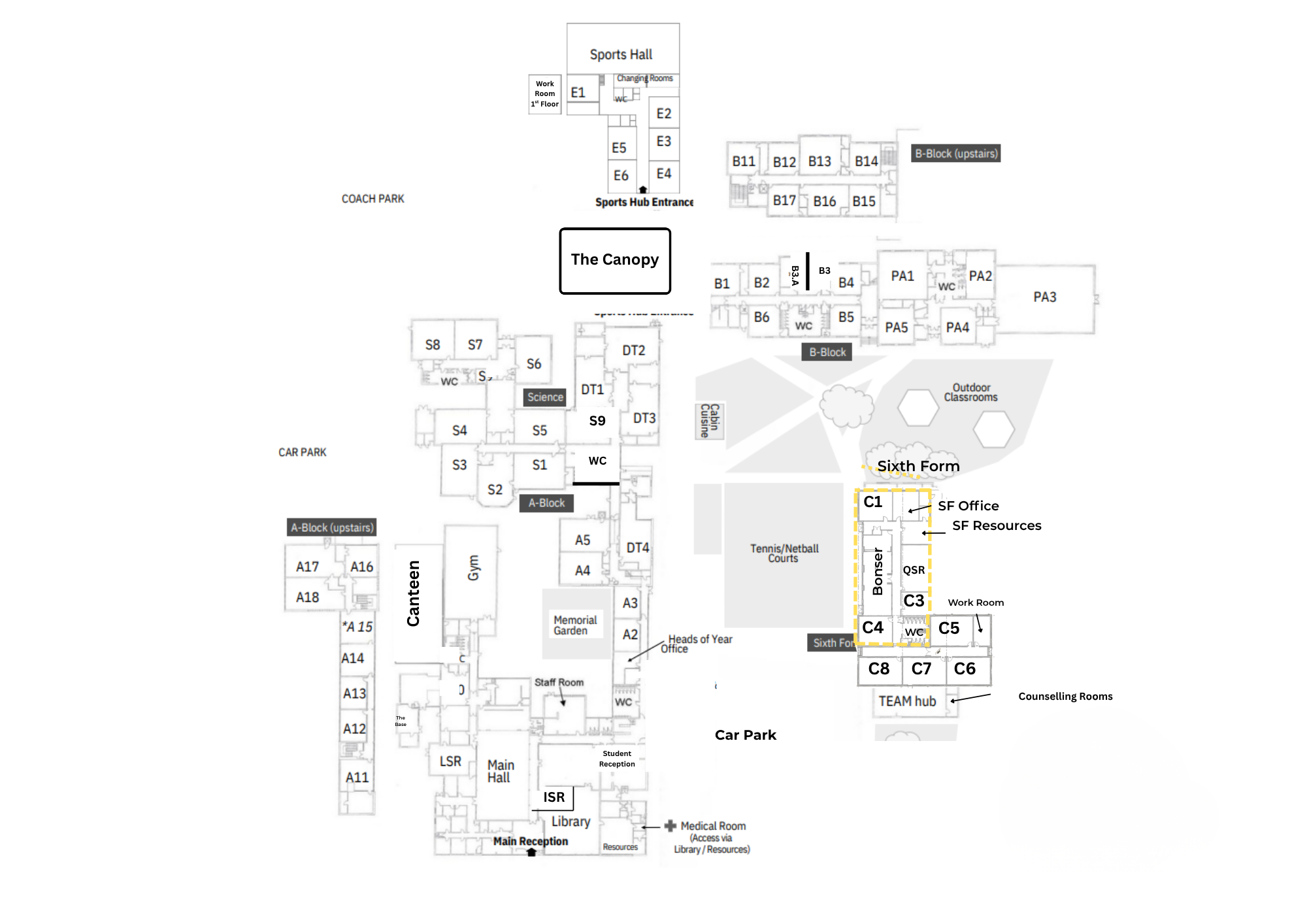 Map of the The Cottesloe School